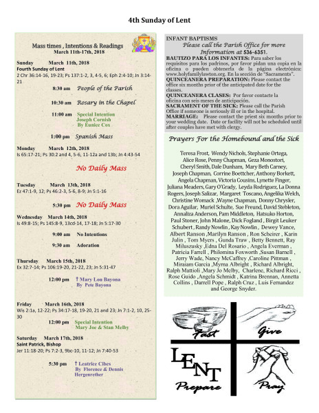 Bulletin March 11th,2018