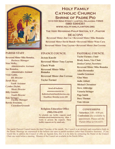 Bulletin April 21st, 2024
