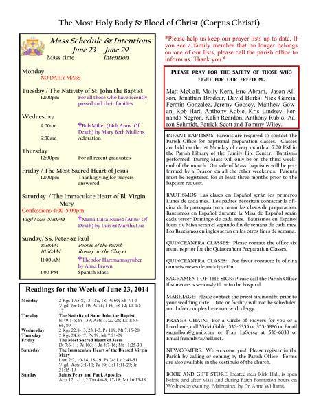 Bulletin June 22,2014