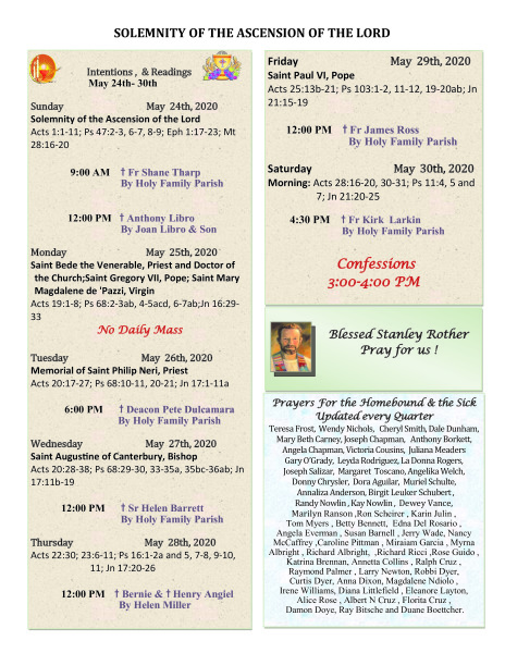 Bulletin May 24th, 2020