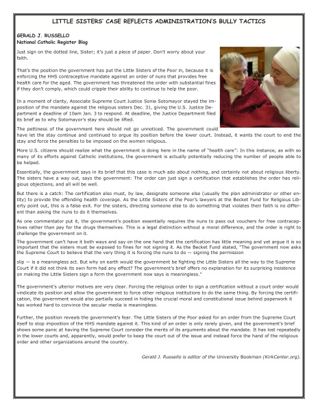 Bulletin Insert January 19, 2014