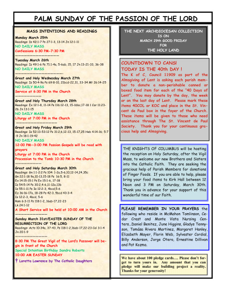 Bulletin March 24, 2013