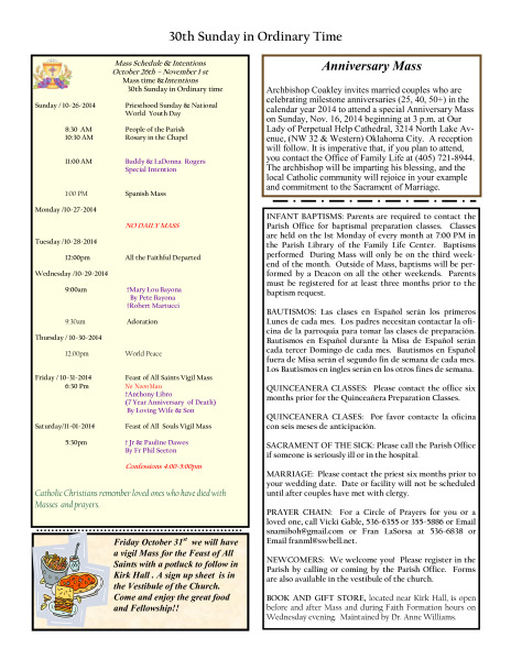 Bulletin October 26th,2014