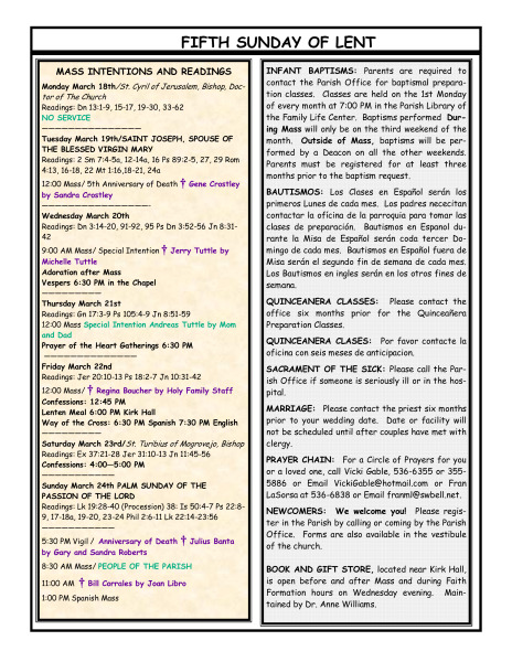Bulletin March 17, 2013