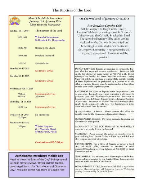  Bulletin January 11, 2015