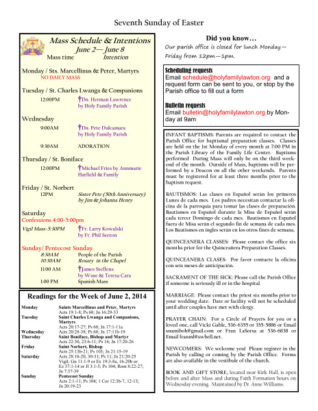 Bulletin June 1,2014
