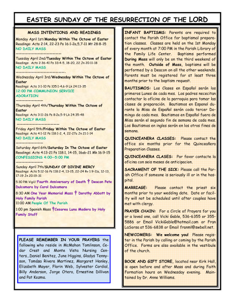 Bulletin March 31, 2013