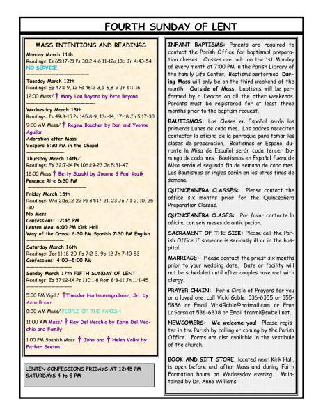 Bulletin March 10, 2013