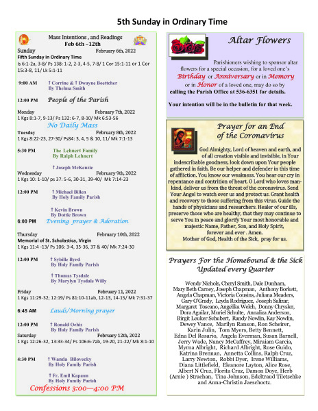 Bulletin February 6th, 2022