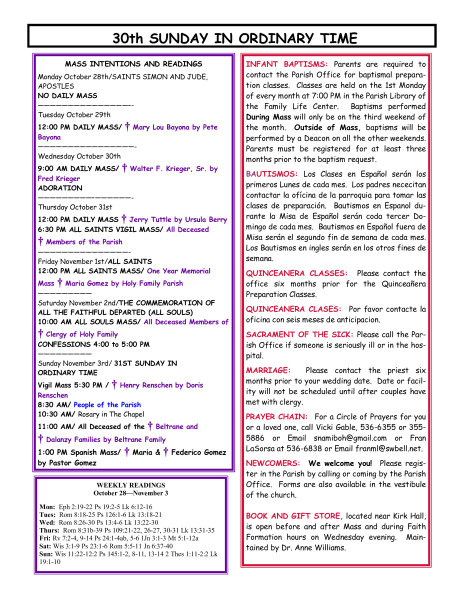 Bulletin October 27, 2013