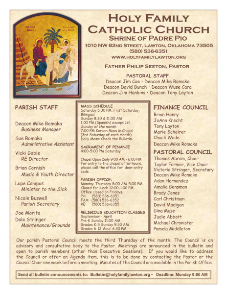 Bulletin March 24th, 2019