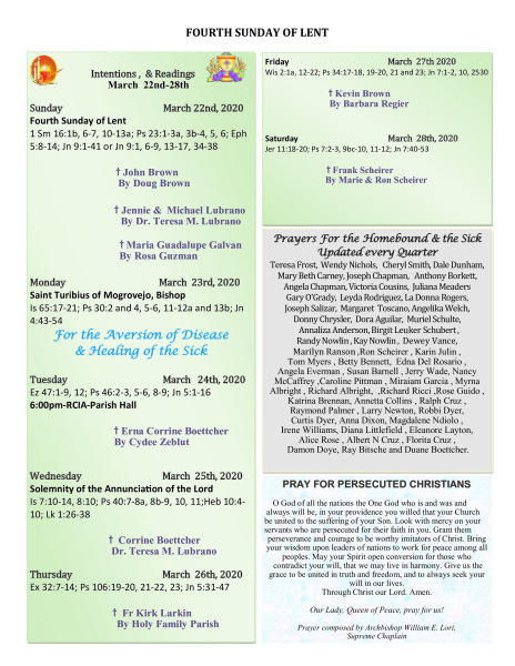 Bulletin March 22nd, 2020