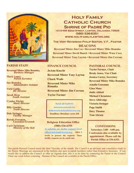 Bulletin September 22nd, 2024