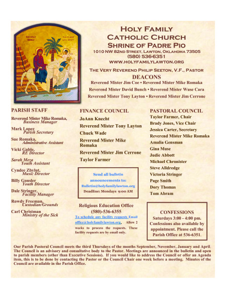 Bulletin September 29th, 2024