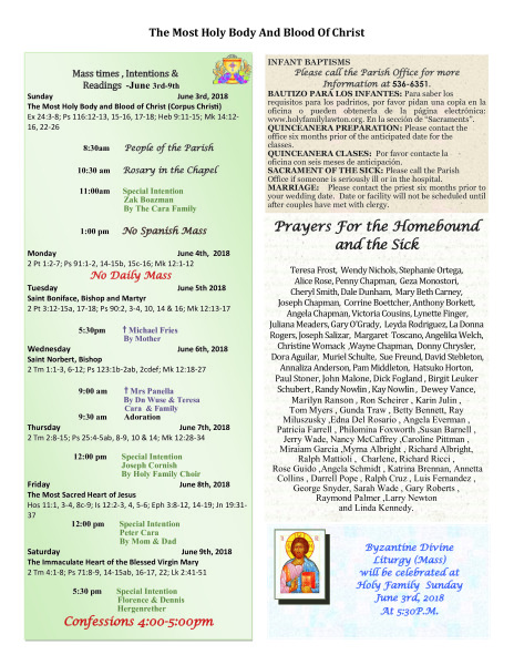 Bulletin June 3rd, 2018