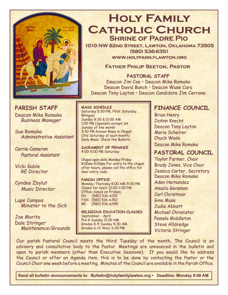 Bulletin April 19th, 2020