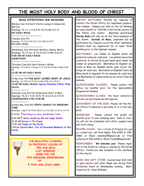 Bulletin June 2, 2013