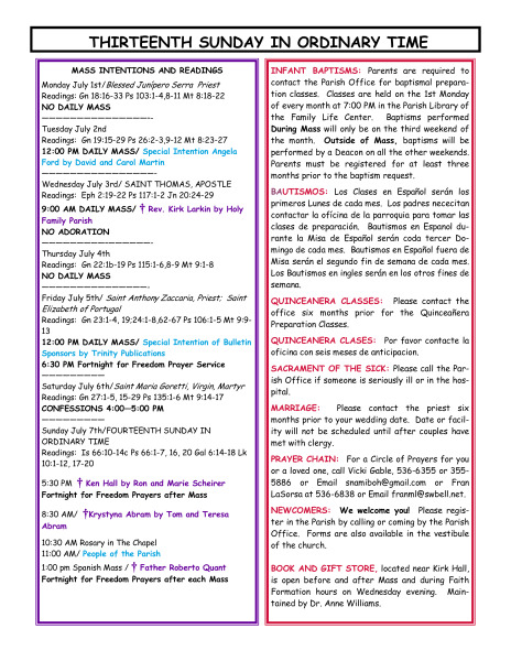 Bulletin June 30, 2013
