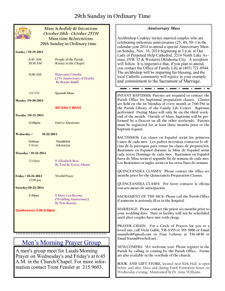 Bulletin October 19th,2014