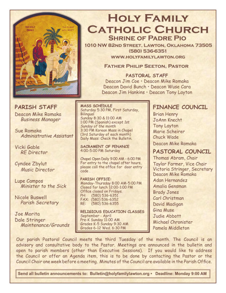 Bulletin September 8th, 2019