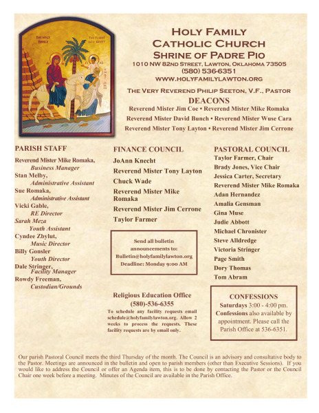 Bulletin April 14th, 2024