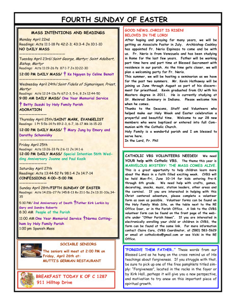 Bulletin April 21, 2013
