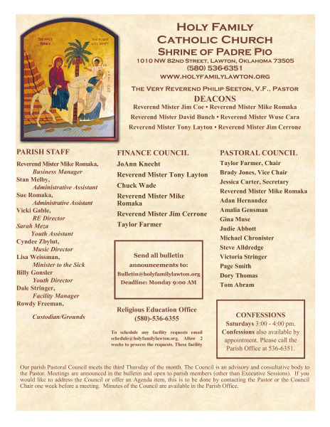 Bulletin March 17th, 2024